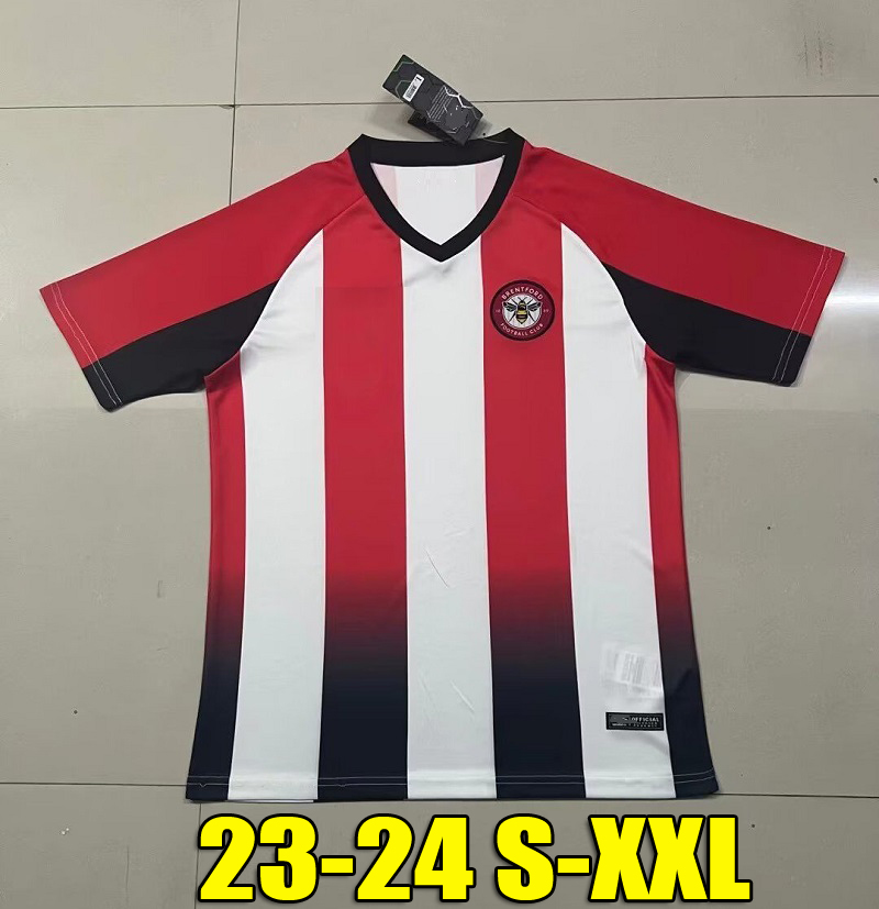 

23 24 Brentfords FC Home Soccer Jerseys 2023 2024 Adult TONEY MBEUMO HENRY Second football shirts Men Kids Kit, Home+patch