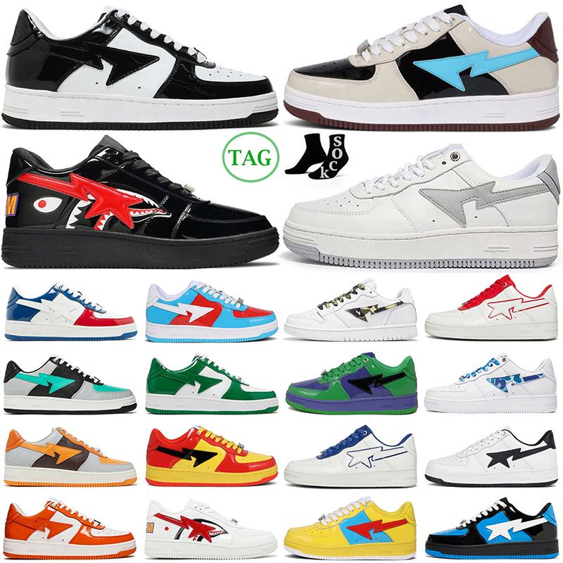 

Luxury Designer sneakers bapesta running shoes for men women sk8 sta low baped bapestas mens womens bapestar Black Triple white green Patent outdoor sports trainers, #22