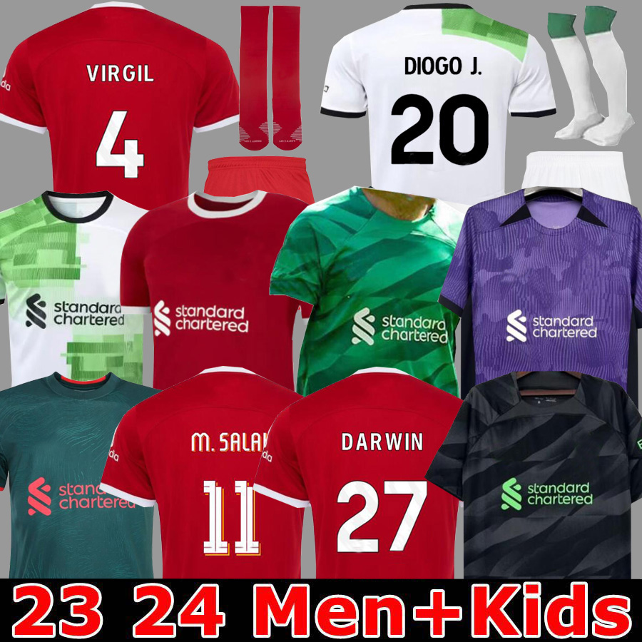 

23 24 soccer jerseys GAKPO DARWIN 2023 2024 Mohamed Luis DIaz Alexander Arnold football kit tops shirts men kids uniform A.BECKER goalkeeper, 23 24 away aldult