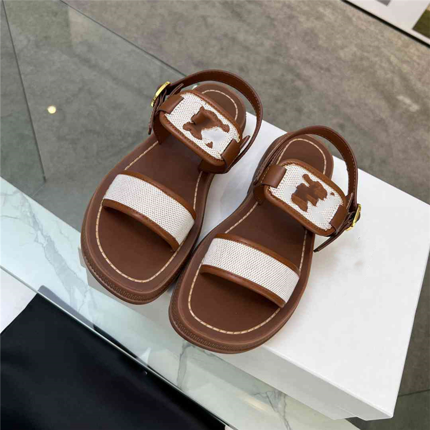 

Fashion Women's Sandals 2023 Celinity Luxury Brand Letter Logo Summer Women's High Heels Men's Casual Student Flats 01-07