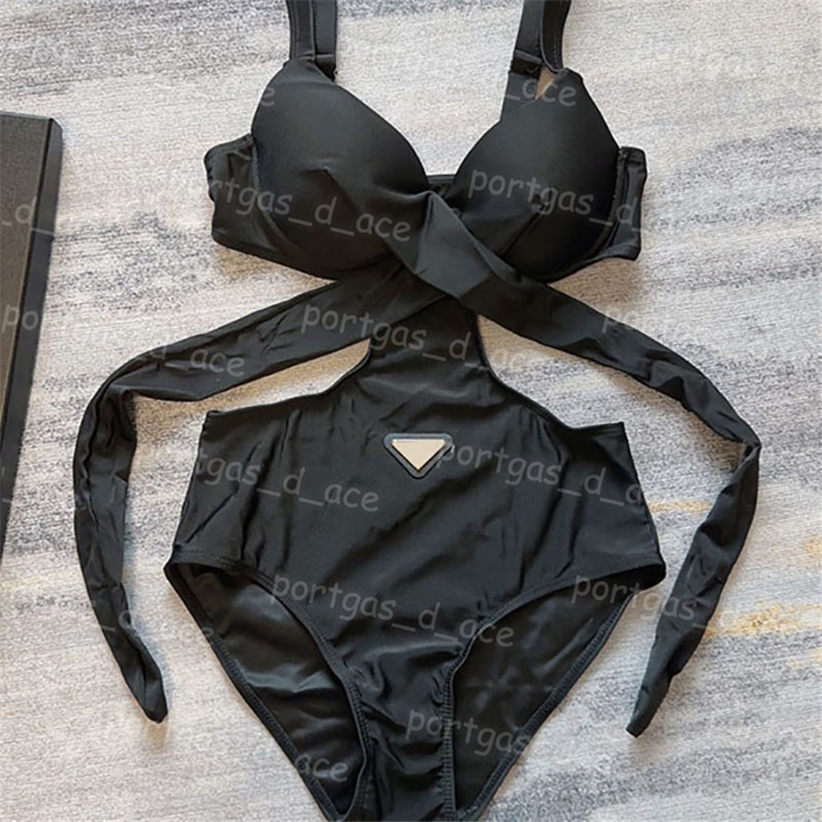 

Waist Cut Off Women Swimwear Deisgners One Piece Swimsuit Summer Swimsuits Padded Swim Bodysuits, Black with label #0526
