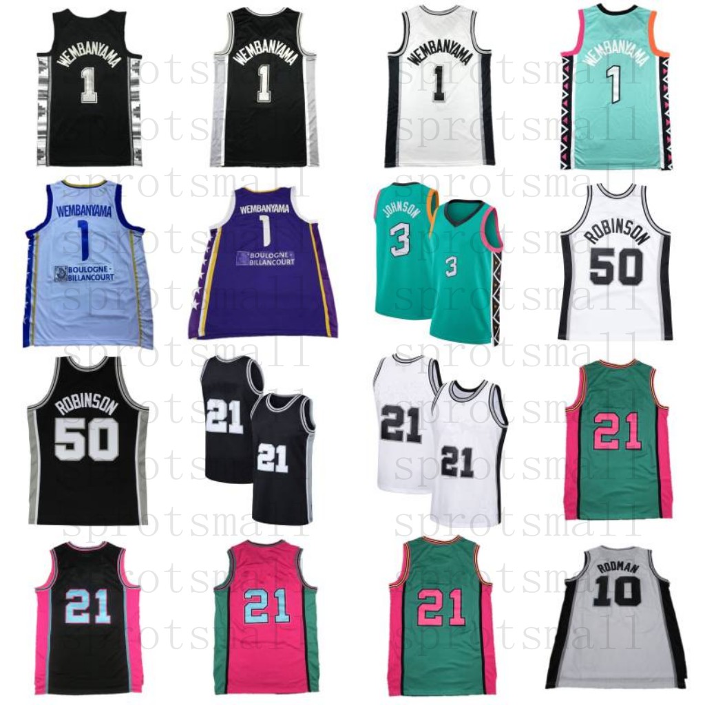 

1 Victor Wembanyama Levallois Metropolitans Mets92 Basketball Jerseys Mens City 3 Keldon Johnson 50 David Robinson 21 10 Dennis Rodman Retro Shirts