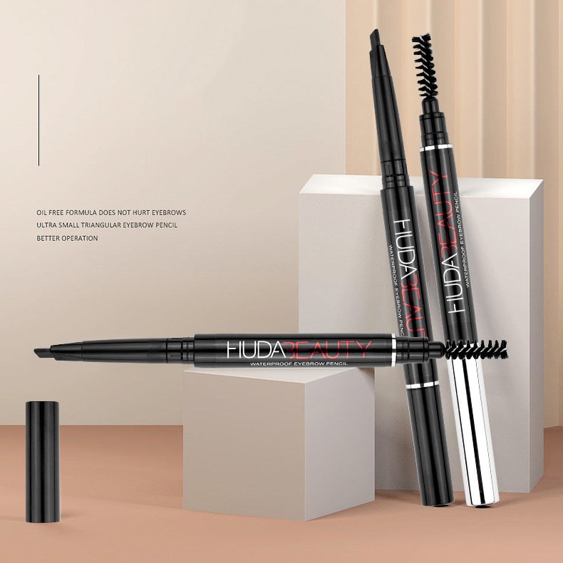 Luxury Dual-end Eyebrow Pencil Black Brown Grey Eye Brow Enhancers for Men and Women Waterproof-image-415750914