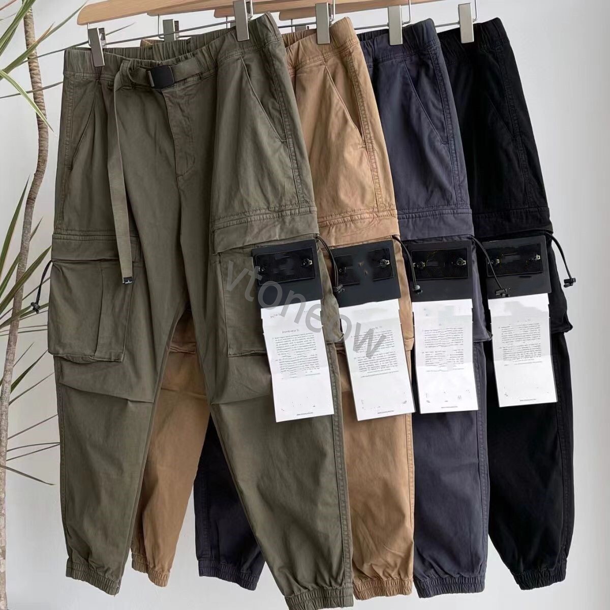 

Men pants Multi big Pocket overalls stone trousers Spring and summer new fashion brand retro men's jogging Leggings mens islands, The same as original