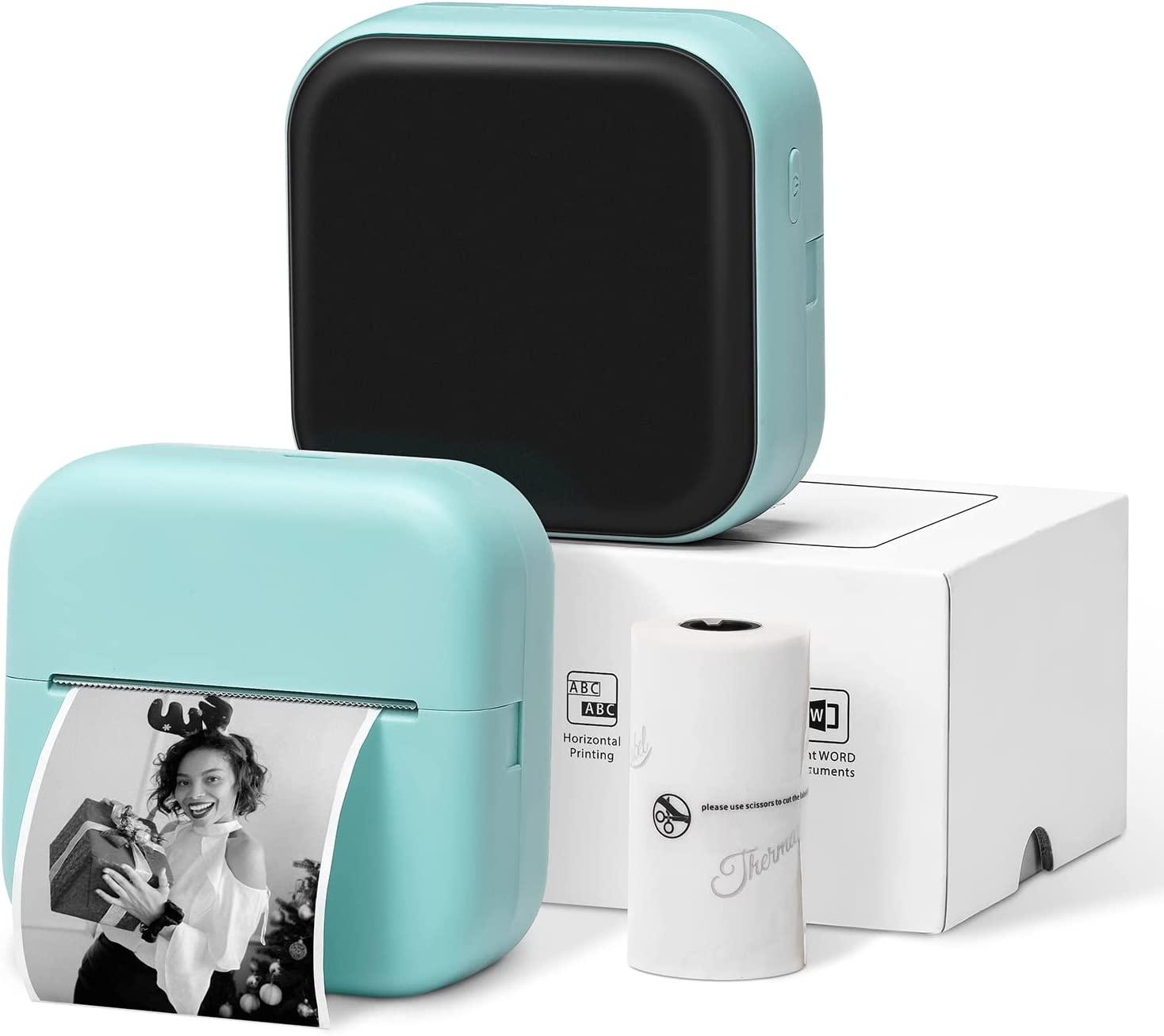 

Printers Phomemo Mini Pocket Printer M02X Inkless Printer Blutooth Thermal Portable Sticker Printer for Study DIY Scrapbook Photos Green