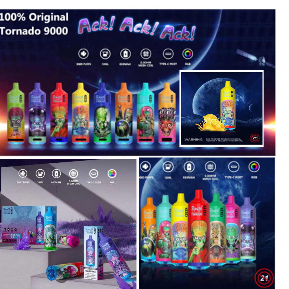 

Original puff 9000 RandM Tornado 9000 Puff randm 9000 Disposable 9000 puffs E Cigarettes puff 9k 0.8ohm Mesh Coil 18ml Pod Battery Rechargeable Electronic Vape Pen