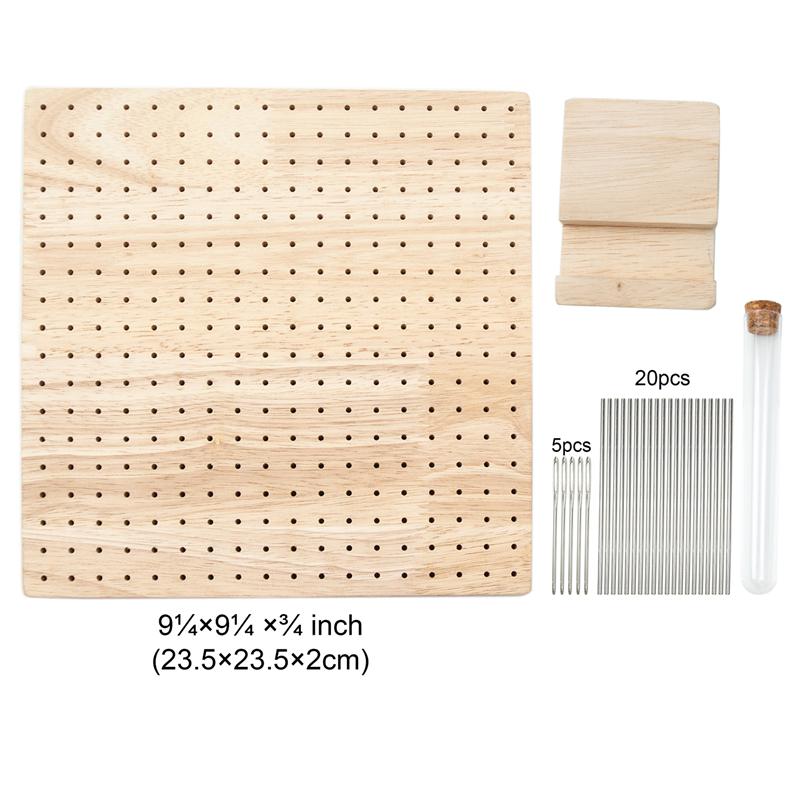 

Crafts Wood Crochet Blocking Board Kit with Stainless Steel Rod Pins for Knitting Granny Squares Crochet Board Crafting Lovers Gifts