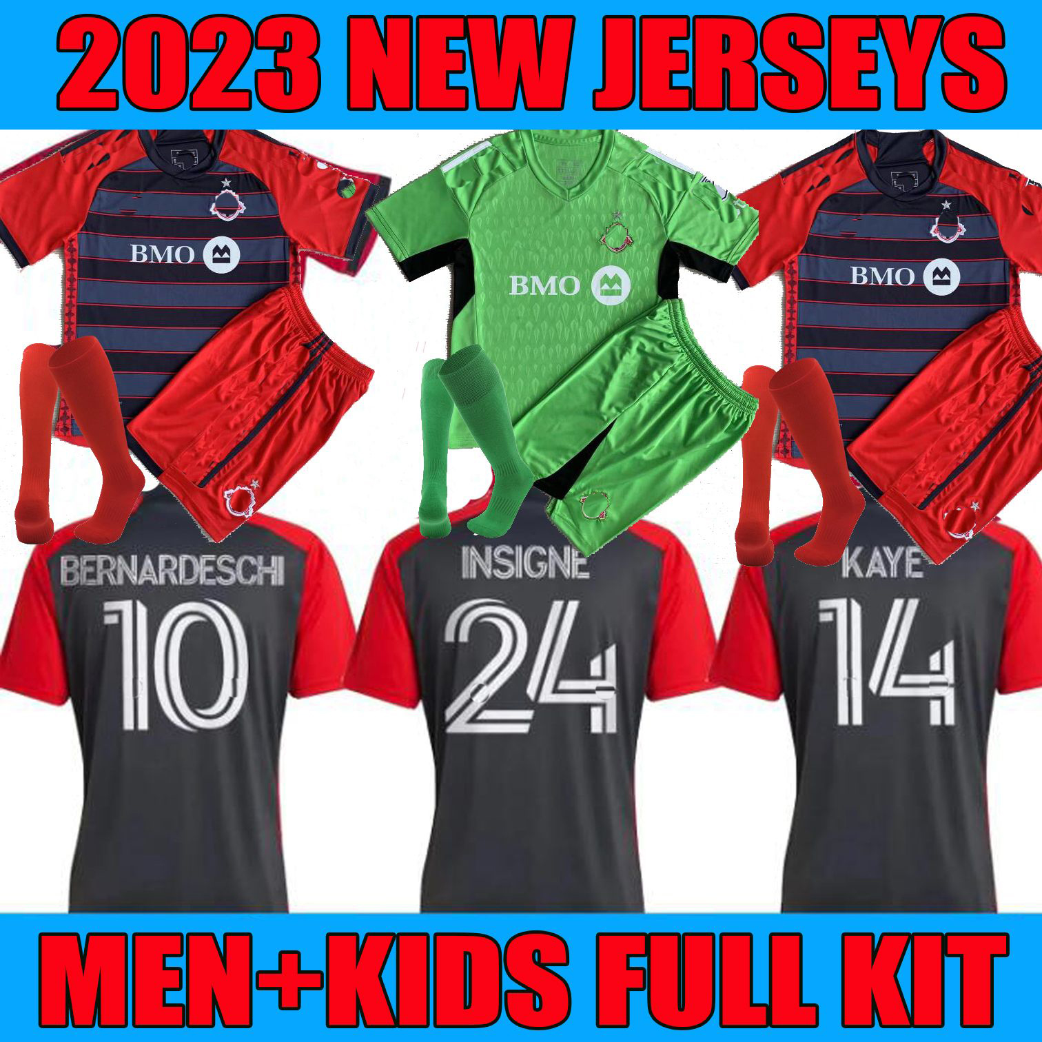 

adults kids kit 23/24 Toronto FC Player Version Soccer Jerseys 2023 #10 BERNARDESCHI #21 INSIGNE Shirt #14 KAYE #21 OSORIO goalkeeper kit Football Uniform, Fans version
