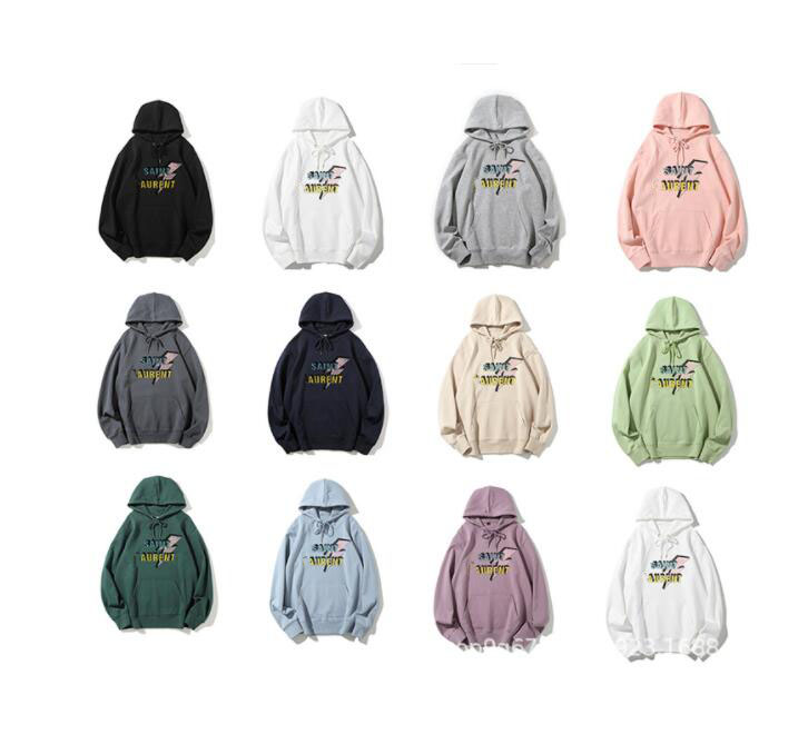 

Men's Hoodies Sweatshirts Designer Luxury Laurent Hoodie Sweater Fashion Womens Couples YSLity lightning Letter Printing baggy Coat Pure Cotton Hooded, 04