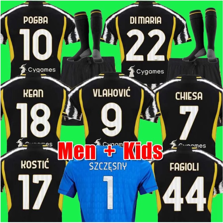 player version 23 24 soccer jersey POGBA VLAHOVIC CHIESA 2023 2024 football shirt set DI MARIA LOCATELLI MORATA DE LIGT KEAN Men Kids kit uniform-image-798989509