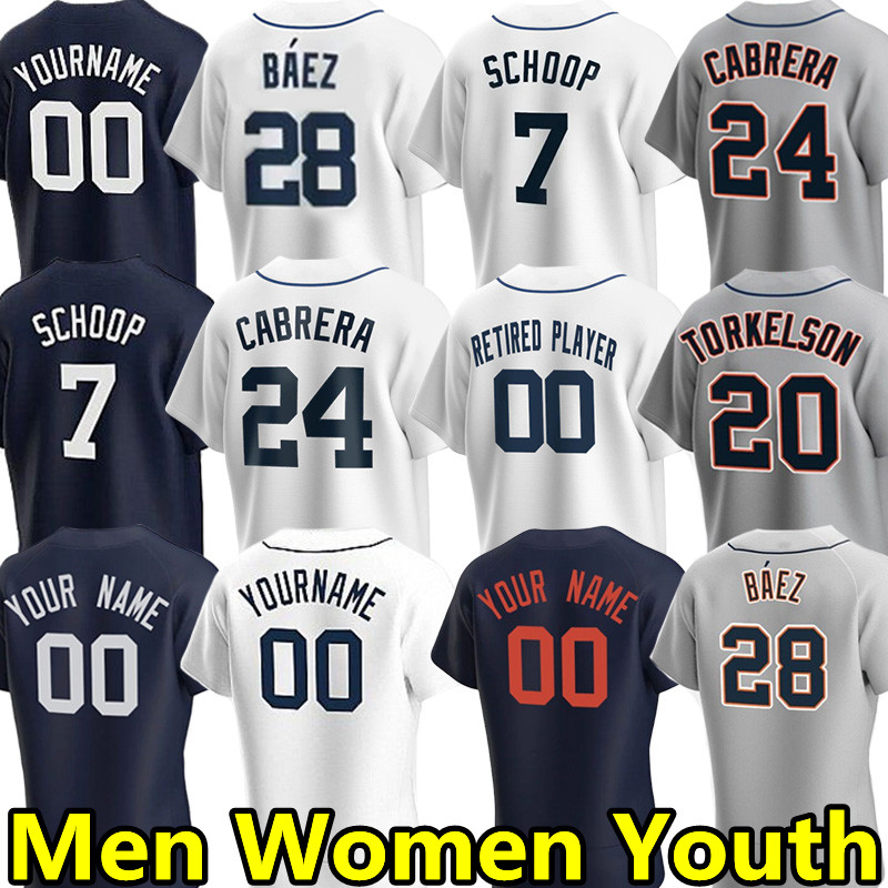 

Miguel Cabrera Javier Baez Baseball Jerseys Jonathan Schoop Spencer Torkelson Akil Baddoo Parker Meadows Eric Haase Zach McKinstry Jersey Men Women Youth Kids, Women color 2