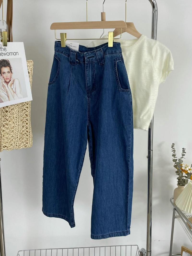 

Women's Jeans Lauri Laki Classic Blue Ankle-length Women Vintage Y2K Soft Loose Wide Leg Pants Summer 2023