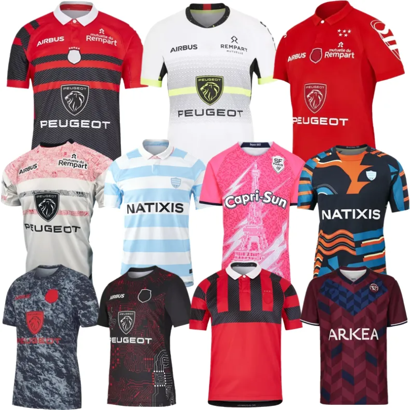 

2023 2024 BIARRITZ Racing 92 rugby jersey Maillot New Stade Francais Paris Union Toulouser Bordeaux Begles home away Perpignan Ernest Wallon Warm Up size S-5XL shirt, 23 24 toulousa away jersey