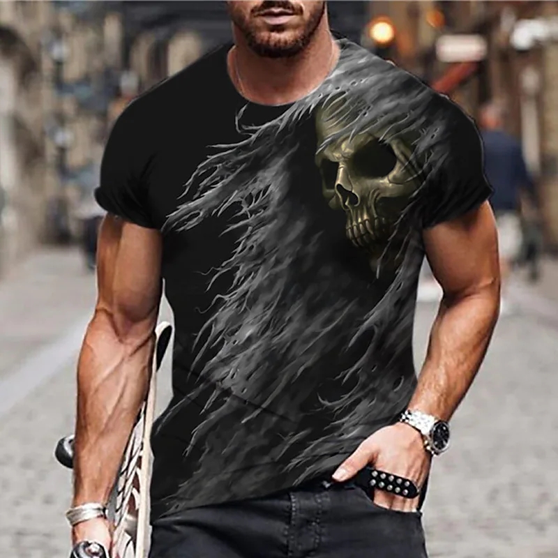 

Men's t Shirts Death Skull Print Shirt for Men Terror Harajuku Oversized Short Sleeve Tops Summer Trend Leisure O-neck Tees Vintage Clothes 16KP2L, Txhzy-20220706-27
