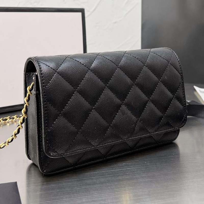 

caviar designer luxury brand handbag channel Women's bag leather gold chain crossbody black and white pink cattle clip sheepskin shoulder, #14