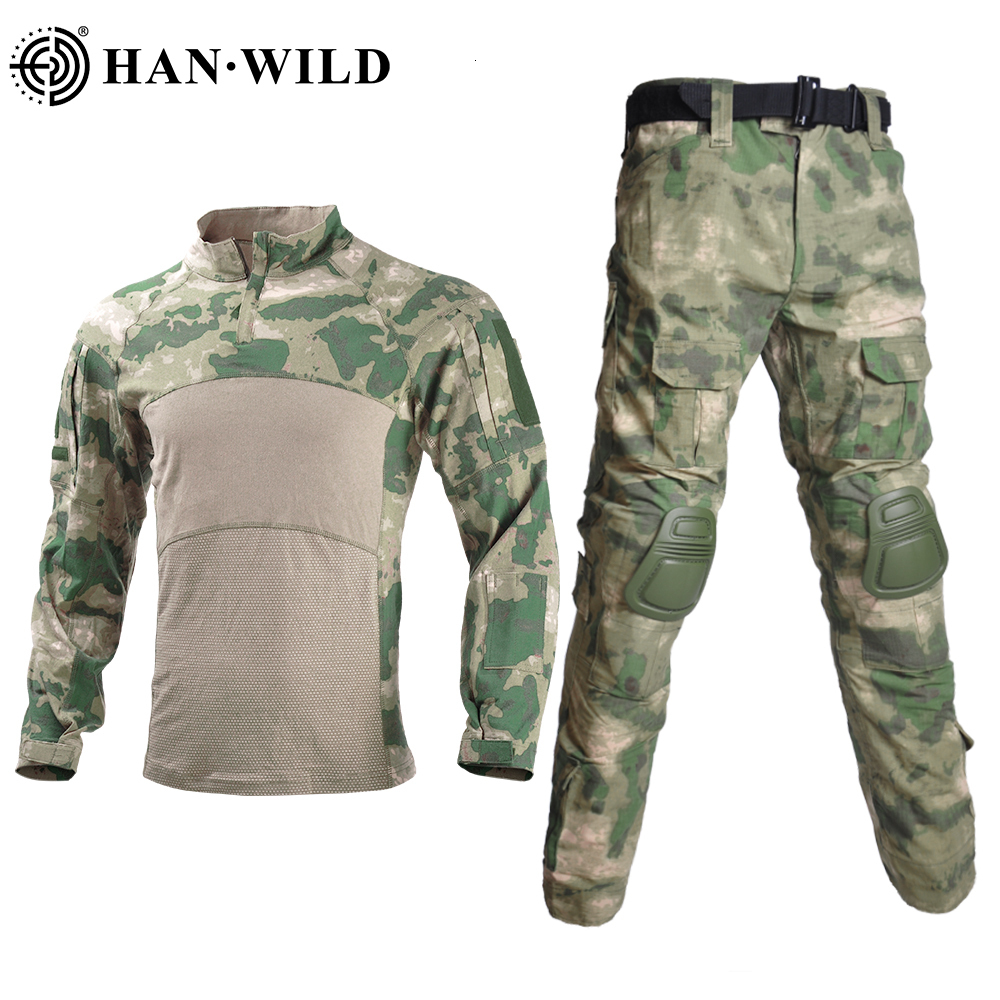 

Hunting Sets Tactical Suit Military Uniform Suits Camping Camo Hunting Clothes Combat Shirt Army Pantspads Paintball Sets Men Clothing 230530, Russia cp shirt