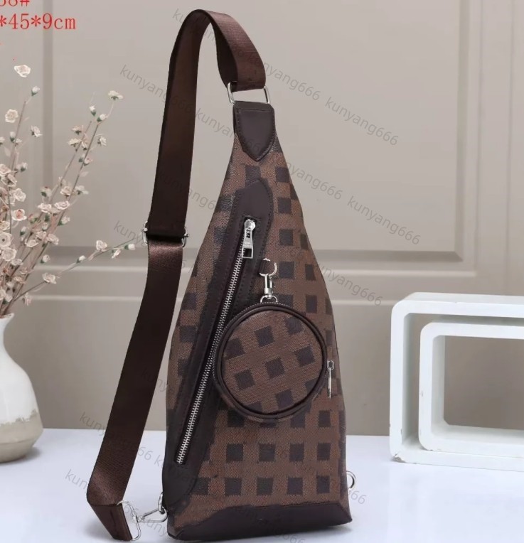 

High Quality duo Avenue Sling Bag Mens Designer Leather Shoulder Bags Mans Luxurys Designers Cross Body Purse Wallet Hobos Message Handbag Tote Belt Bag Bumbag, Black grid
