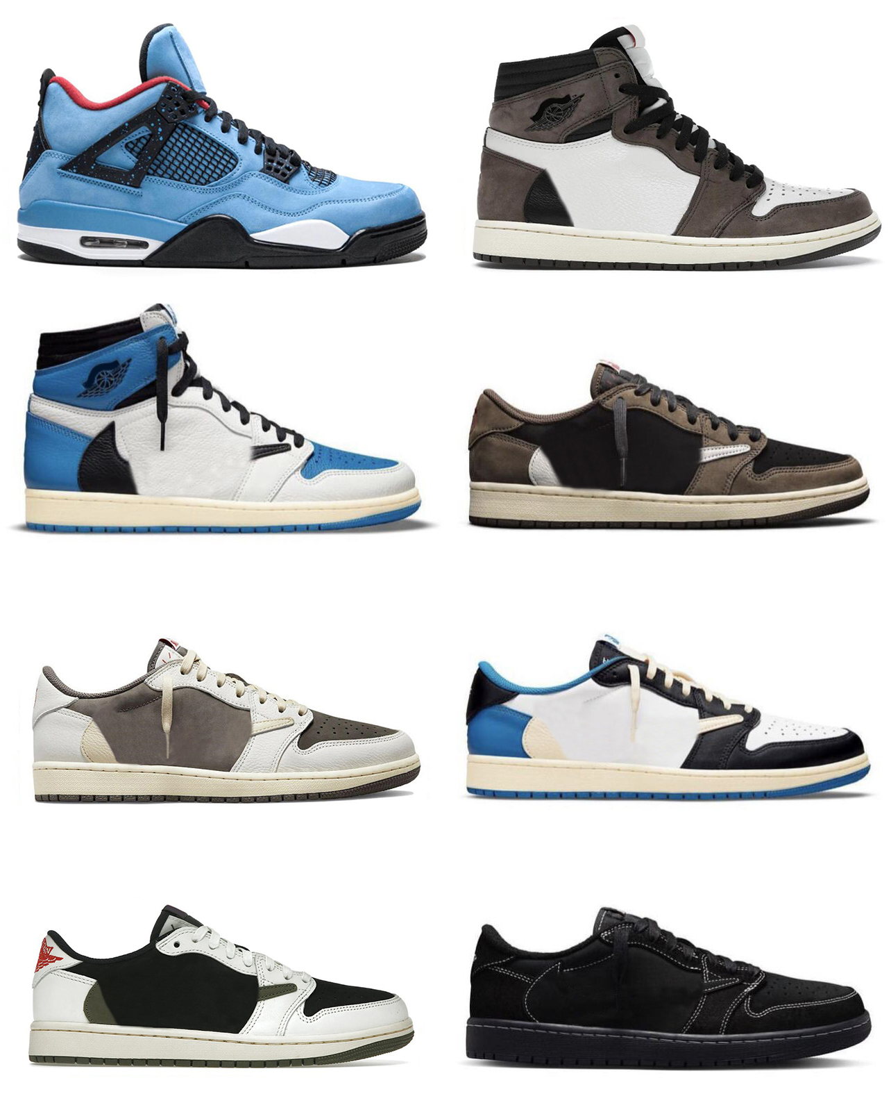 

Authentic Reverse Mocha 1 Low OG Shoes Travis Black Phantom Olive Fragment 1S Sail Military Blue Cactus Jack Scotts Men Women Outdoor Sneakers With Original Box US4-13, 12