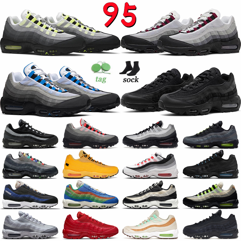 

Running shoes OG Men Women 95s Triple Black White Neon Dark Beetroot Crystal Blue Solar Red Smoke Grey Fish Scales Olive mens trainers outdoor sports sneakers air max 95, 21
