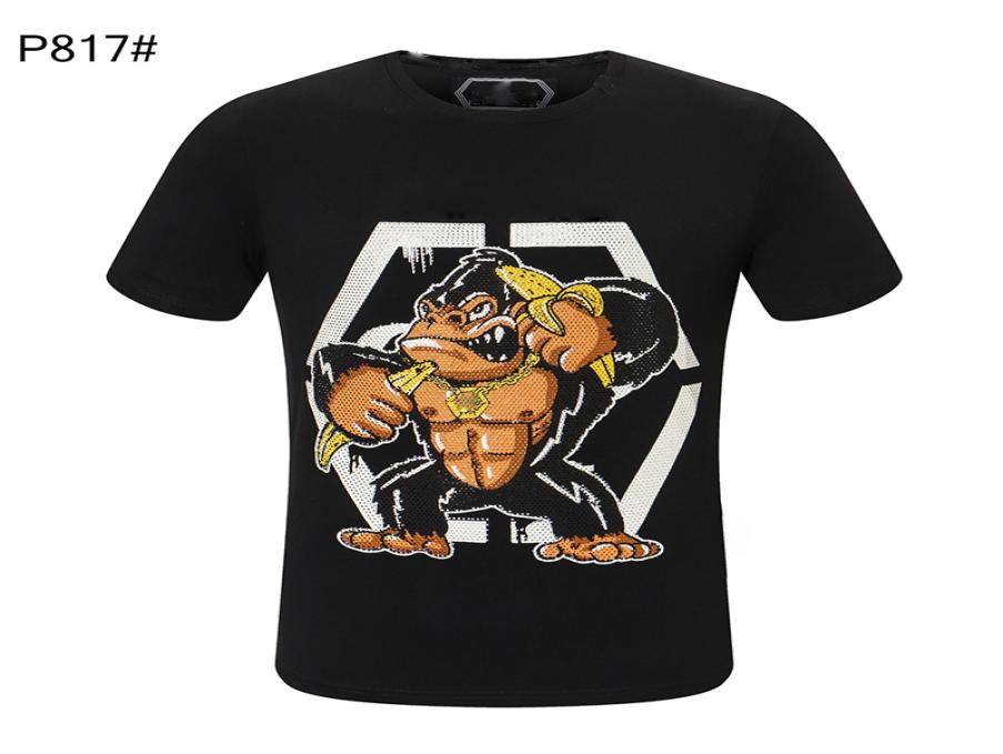 

panda Tshirt mens Skull crystal Tees Summer Basic Solid print letter Bear Skateboard Casual Punk tops Tee man women Shirts clothi5091958, White