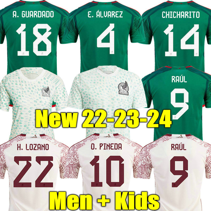 

RAUL 22 23 24 mexico soccer jerseys home away FANS player LOZANO Vega football kit shirt Camisetas de futbol ALVAREZ maillot foot men kids 2023 women set uniform Corona, Aldult women