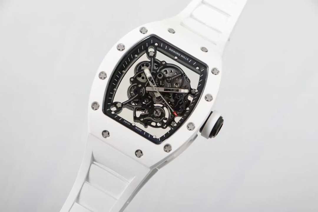 

Rm055 SUPERCLONE Flywheel Luxury Men's Mechanical Watch Richa Milles Watches rm055 White Ceramic Black Movement 3 P0G0