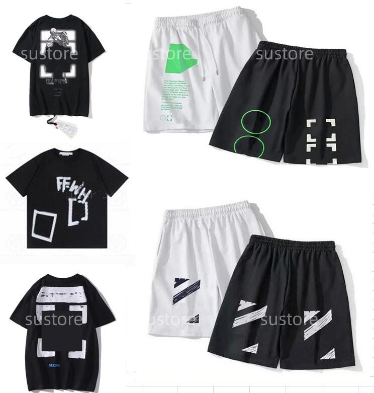 

Summer Fashion Offes Shorts Loose Men's Brand Luxury Designer Casual Sports Pants Arrow Printed Reflective Stripe Short Black Gym Sweatpants Women Capris 9lnp, Cu44