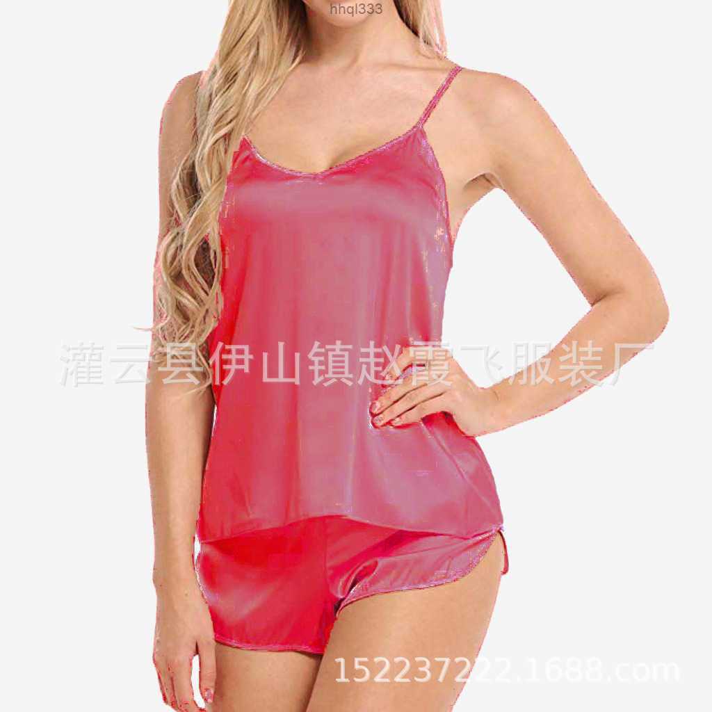 

Vy0k Lljd Womens Sleepwear 2 Piece Pajamas Sets Lingerie Nightwear Home Clothes Sexy Underwear V-neck Suspender Tops Shorts Suit, White