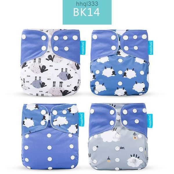 

Mnh4 E72b Cloth Diapers Happyflute Fashion Style Baby Nappy 4pcsset Cover Waterproof Reusable 230203