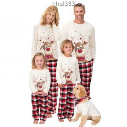 

Zl66 Fashion Christmas Home Wear Suits Parents and Children Pajamas Pants and Pullover Two Piece Sets, As pic