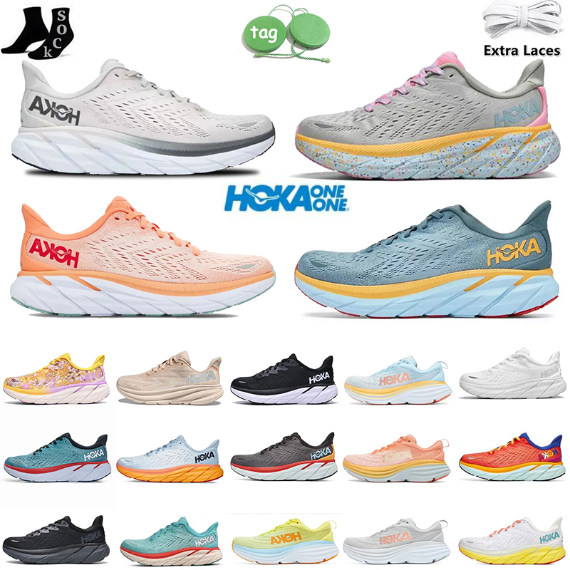 

2023 Og Hokas Running Shoes Hoka Bondi 8 Clifton 9 8 Outdoor Sports Womens Mens Lunar Rock Harbor Mis Carbon x 2 on Cloud Summer Soog Floral Free Sneakers Trainers, B19 bondi 8 sharkskin harbor mist 36-45