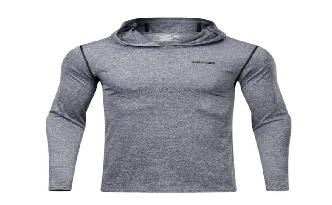 

Men039s Running T Shirt Long Sleeve Hooded Gym Fitness Hoodie Shirts Jogging Slim Dry Fit Breathable Crossfit Sport Sportswear 3177308, Gray