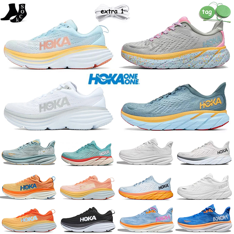 

2023 Top Hokas Shoes Outdoor Sports Hoka Bondi 8 Clifton 9 Floral Free People Carbon X 2 On Cloud Triple Black White Summer Soog Fashion WWomens Mens Designer Trainers, B11 bondi 8 triple black 36-45