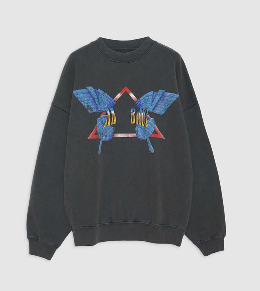 Harvey Crew Butterfly Sweatshirt Print Old Fried Washing Pullover Sweater Fashion Women Designer Hoodie-image-855471852