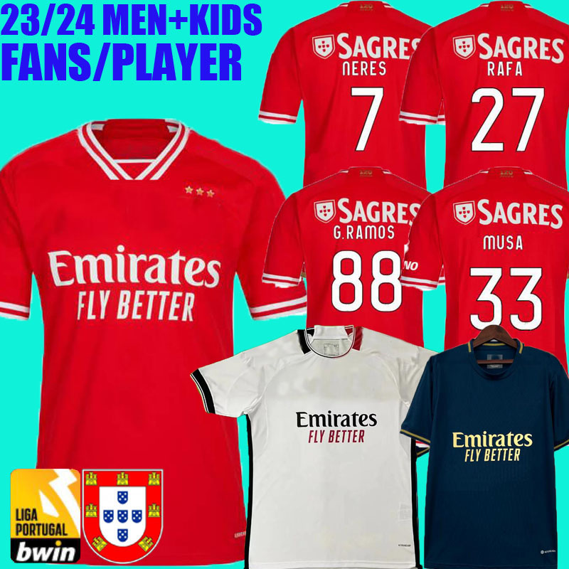 

23/24 Benfica Soccer Jerseys Camisetas Kid Kit 2023 2024 Home Camisa Champions Football Shirt Player Version G.ramos Neres Aursnes Rafa, Purple