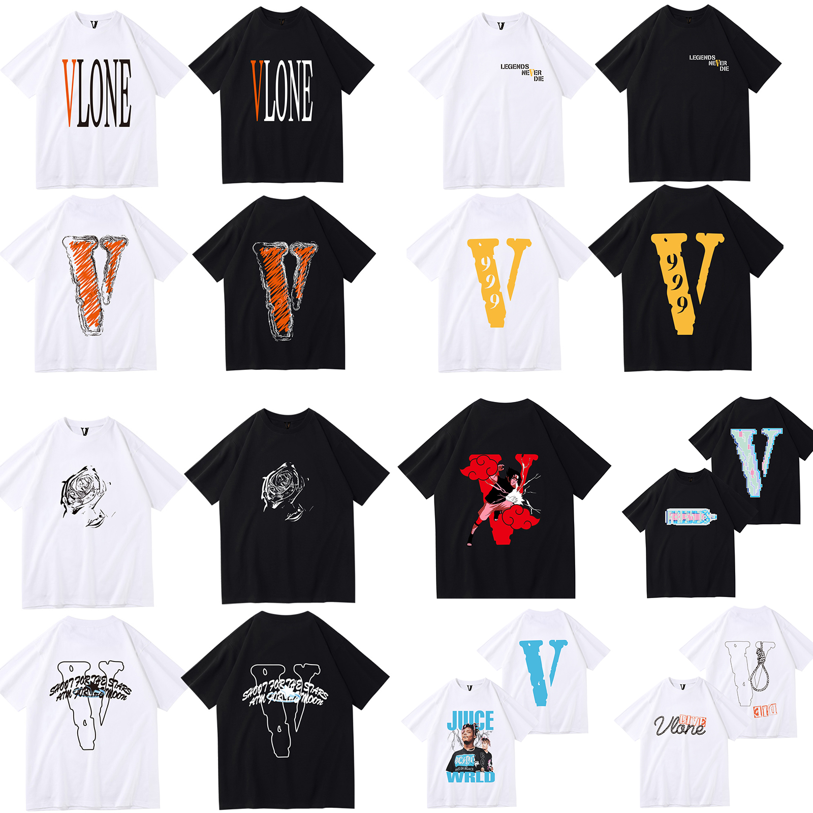 

Summer vlone Men's T-shirt Women's Designer T-shirt Fashion Brand Top Men's Leisure V-shaped Shirt Luxury Clothing Street Short Sleeve Clothing T-shirt, 36