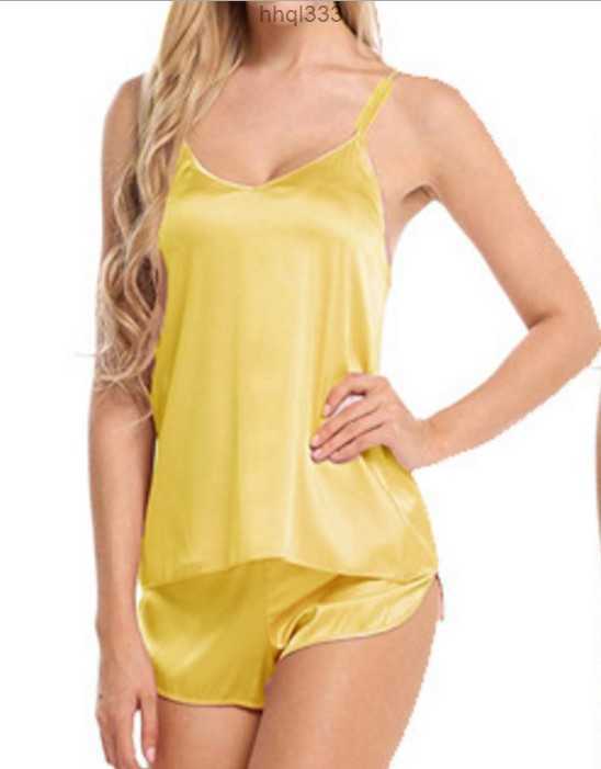 

Vcp6 Lljd Womens Sleepwear 2 Piece Pajamas Sets Lingerie Nightwear Home Clothes Sexy Underwear V-neck Suspender Tops Shorts Suit, Mei hong