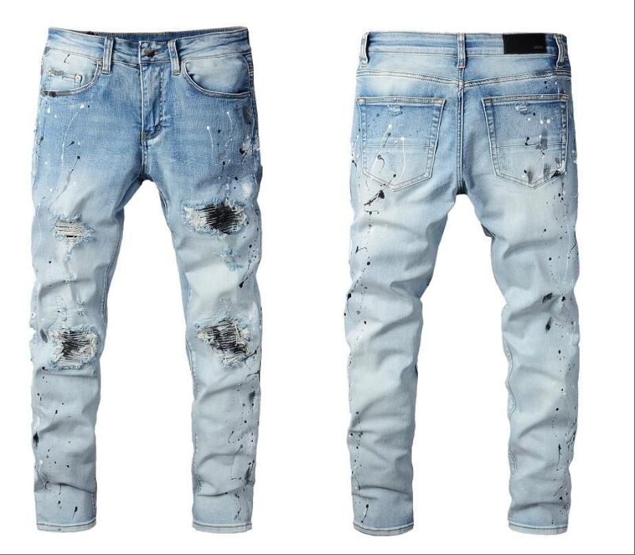 

Mens Designer Jeans Star High Elastics Distressed Ripped Slim Fit Motorcycle Biker Denim For Men s Fashion Black Pants0326997504