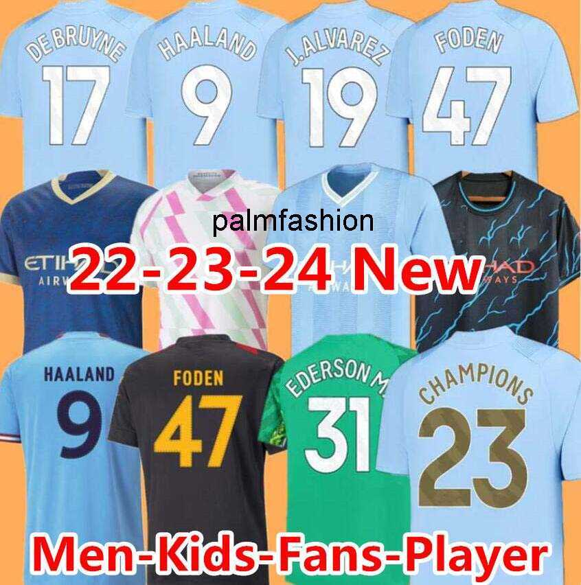 

22 23 24 Erling Haaland MANS CITIES SOCCER JERSEYS PHILLIPS GREALISH DE BRUYNE FODEN 2023 2024 MANCHESTERS football tops shirts kids kit thai, Away aldult 6