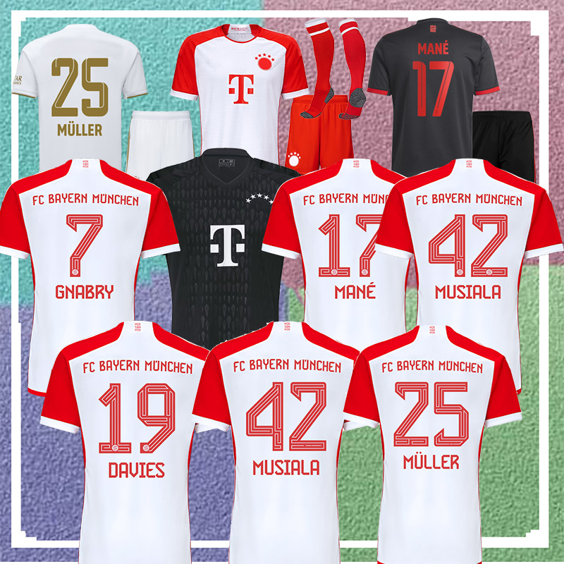 

23 24 FC Bayern Soccer jerseys SANE Oktoberfest COMAN GNABRY DAVIES 2023 2024 munich summer tops tee kids Kits Sets Football shirt remake Fans Player version, 23 24 pre match