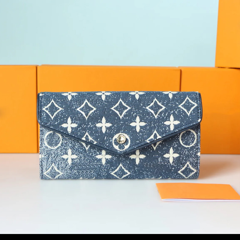 

denim SARAH wallet women purse ladies long wallet card holder with original Box