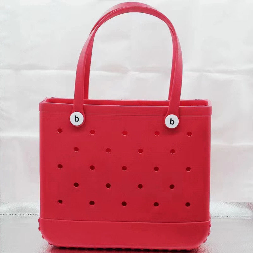 

panchromatic ORIGINAL BABY BOGG BAG Summer seaside Beach Bags PVC Basket Bags hand bag outdoors picnic tote duffle clutch Women's travel plastic Shoulder Cross body, Orange