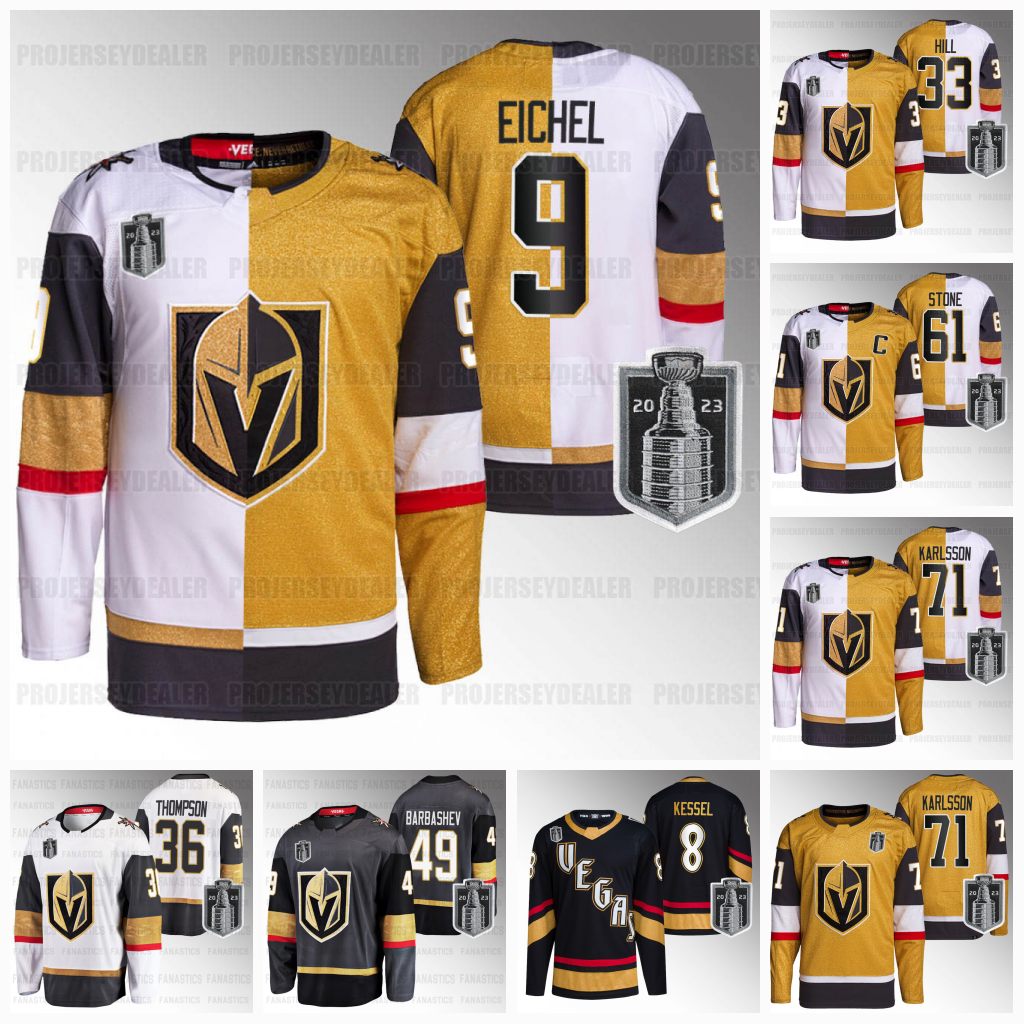 

Jack Eichel 2023 Western Conference Champions Finals Golden Knights Jersey Jonathan Marchessault Keegan Kolesar Mark Stone Stephenson Barbashev Pietrangelo, 2022-23 reverse retro