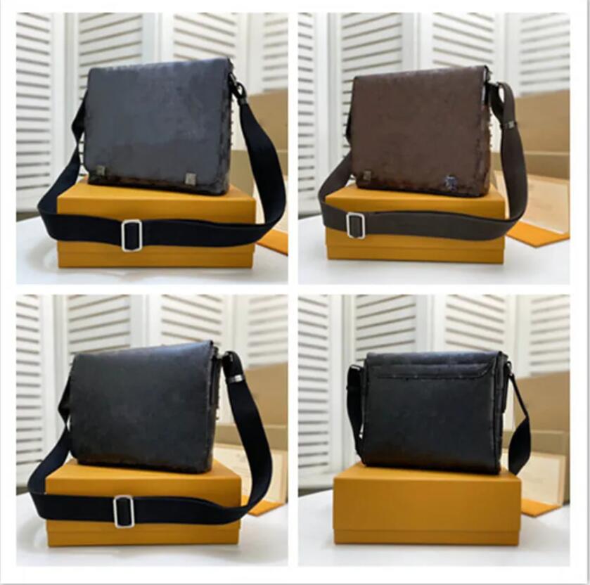 

High Quality 7A Men Shoulder Bag Designers Designer Luxury Eclipse District PM NM Shoulder Bag M44000 Leather Damier Canvas straps, #6 black grid+back with zipper