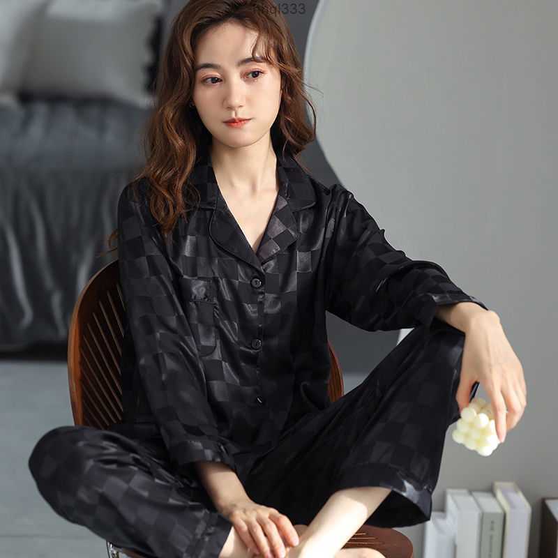 

Ouut 2ni1 Womens Silk Pajamas Suit Sexy Long Sleeve Sleepwear Satin Underwear Plus Size Lingere Home Clothes 2-piece Loungewear 220309, Dy9115