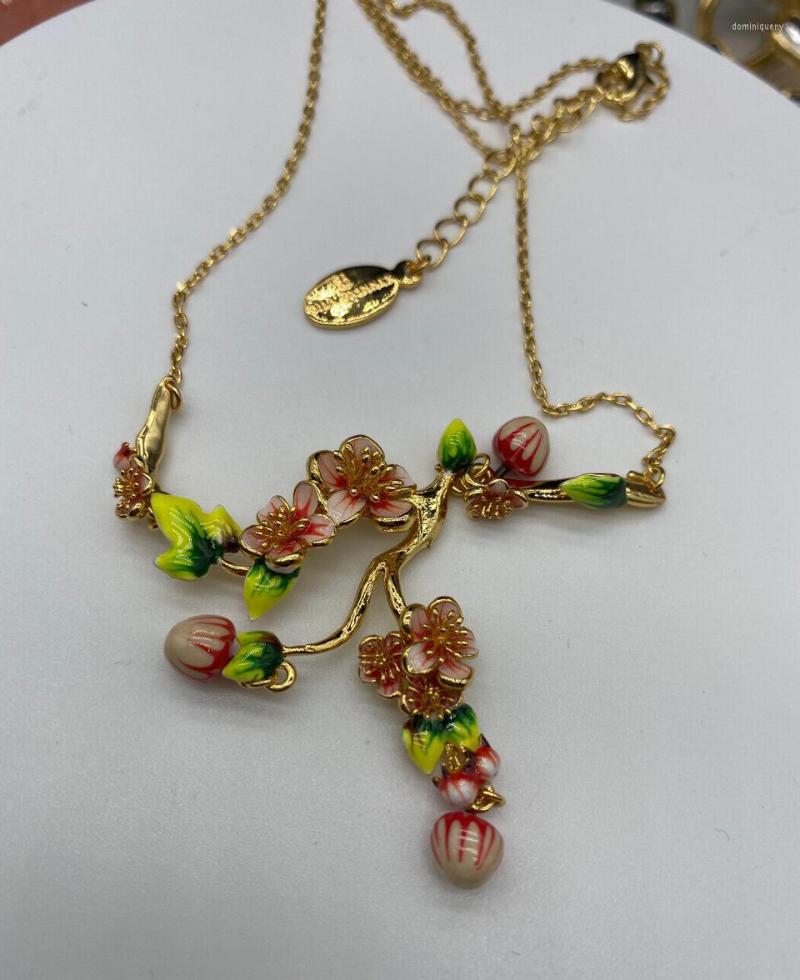 

Pendant Necklaces European And American French Franc Color Pear Flower Series Necklace