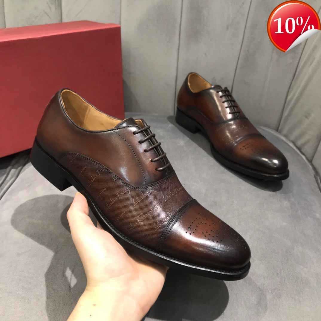 

Mens Party Wedding Dress Shoes New 2023 Casual Loafers Men Genuine Leather Flats Brand Designer Oxfords¡fErRaGaMo¡Size 38-44, Black