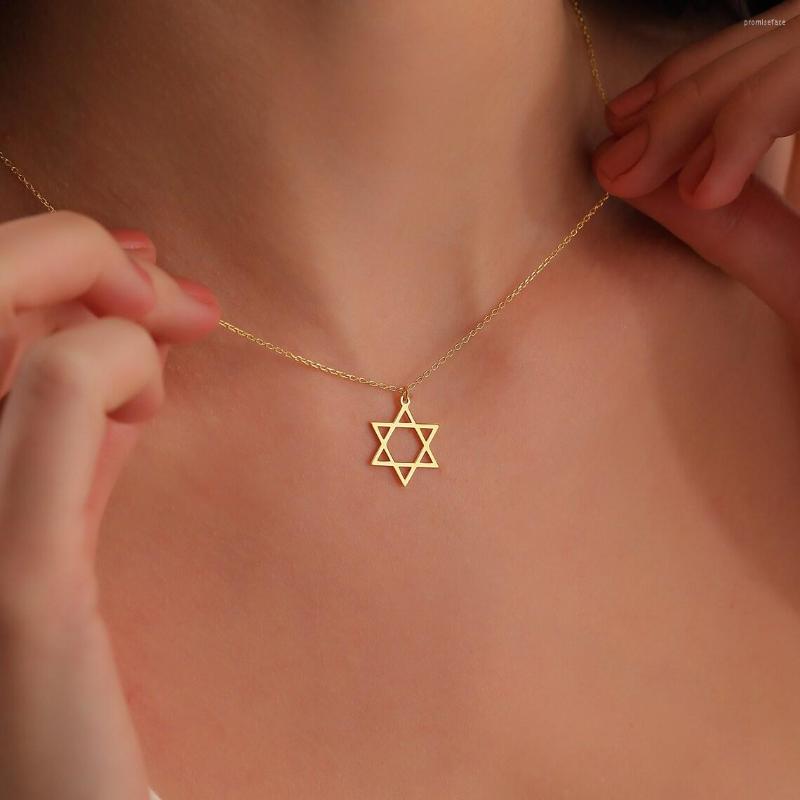 

Pendant Necklaces Minimalist Vintage Star Of David Necklace Stainless Steel Jewish Symbols Men's Religious Amulets Jewelry Gifts