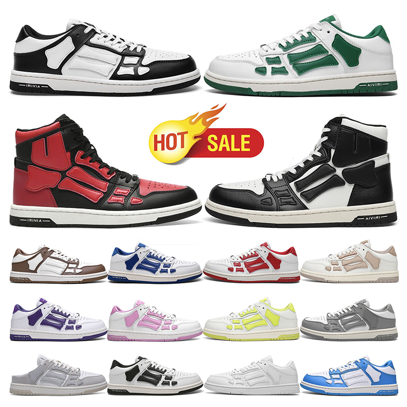 

Designer Athletic Shoes Skelet Bones Runner Women Men Sports Shoes Retro Sneakers Skel Low Running Shoes Genuine Leather Lace Up Amiris Trainer sneakers amiri shoes