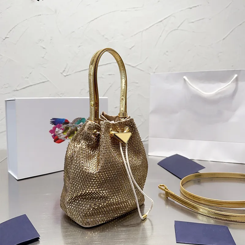 

18CM New Designer Fashion Bags Mini Bucket Bag Wallet Handbag Portable Full Drill Crossbody Bags Luxury Handbags Wallets Shoulder Bag Totes Classic Purse, Gold